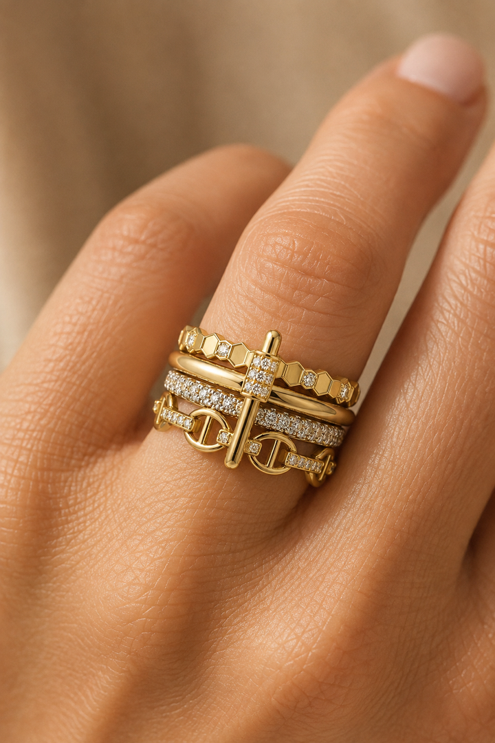 Glam Stack Rings Set | Mahla | مهلا