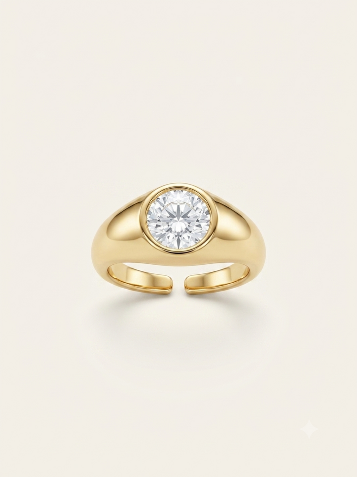Crystal Glow Pinky Ring