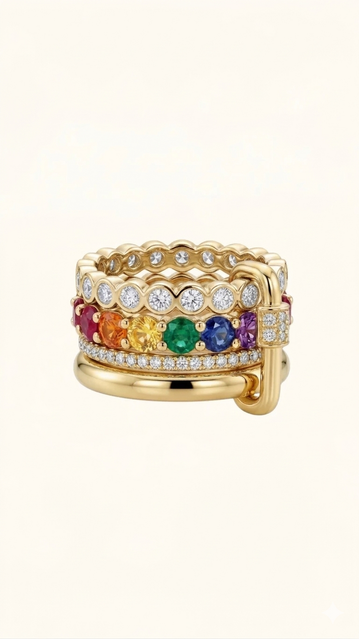 Aura Stack Rings Set