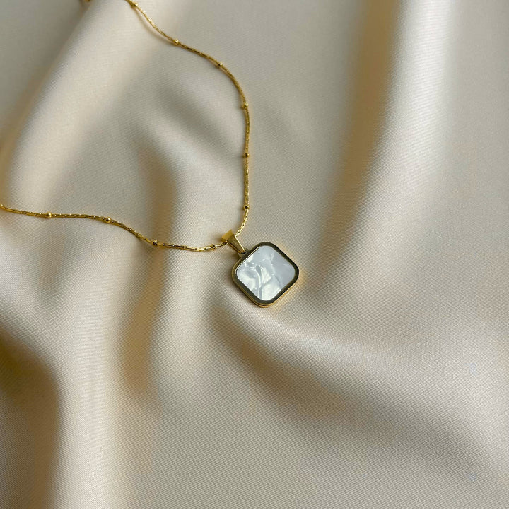 White Square Necklace