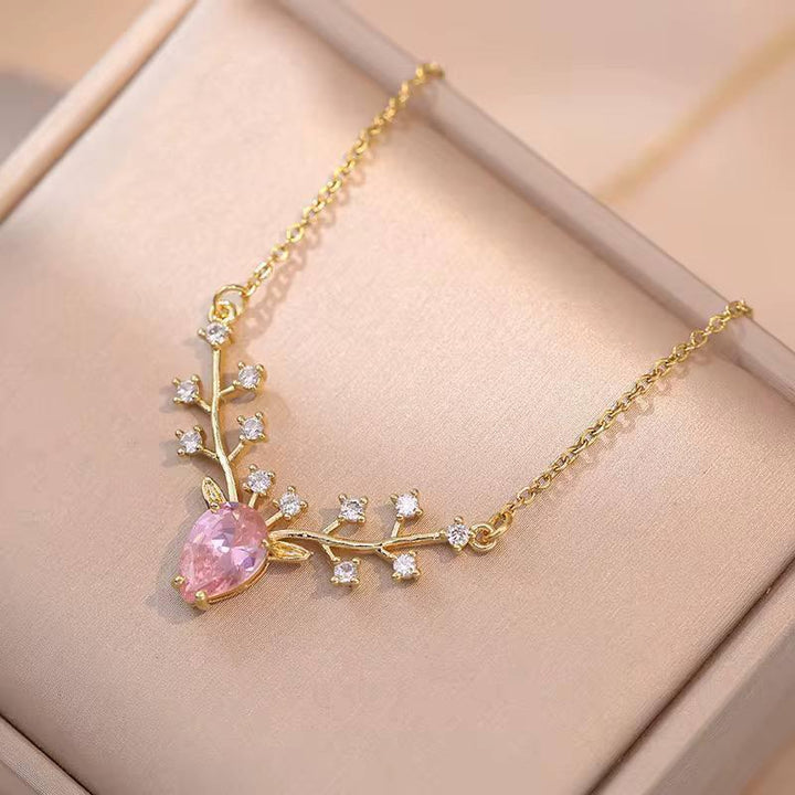 Pink Deer Necklace