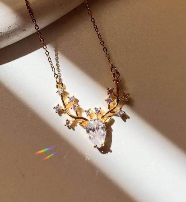 Crystal Deer Necklace