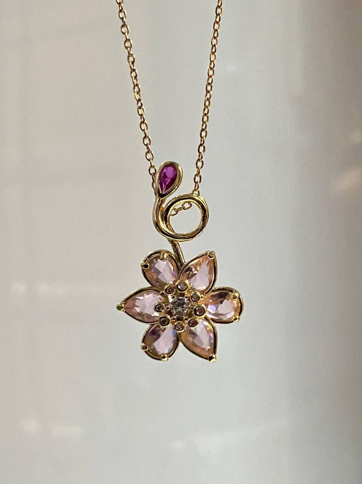 Pink Orchid Necklace