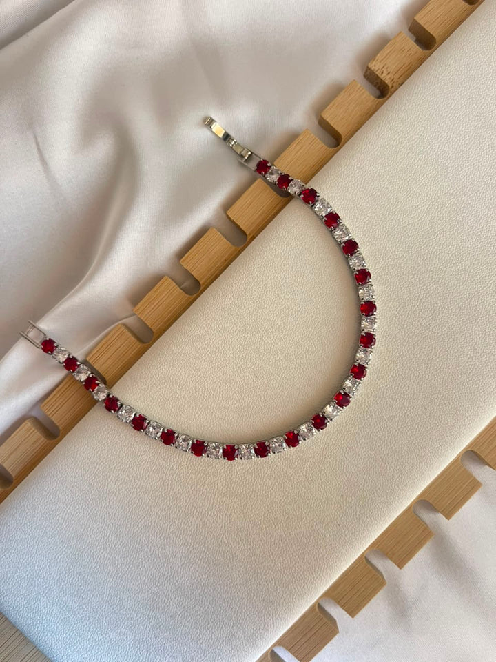 Burgundy Glow Tennis Bracelet