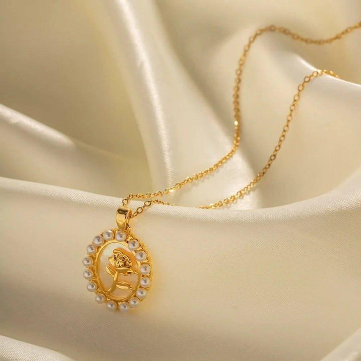 Pearl Rose Necklace